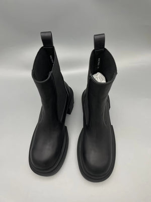 Men Chelsea Boots Platform Black