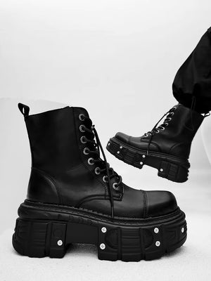 Men Gothic Black Boots