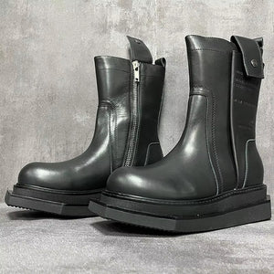 Men High Top Black Boots