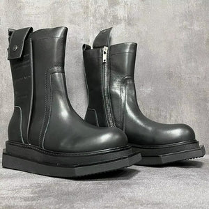 Men High Top Black Boots