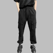 Herren Hip-Hop-Hose mit mehreren Taschen in Schwarz