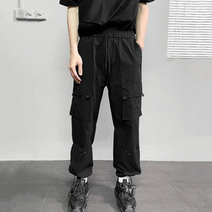 Men Hip Hop Multi-pocket Black Pant