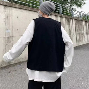 Mens Black Cargo Vest