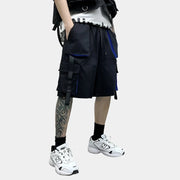 Herren Dunkle Punk-Shorts mit Taschen