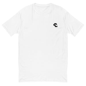 Fitted White Embroidered t shirt