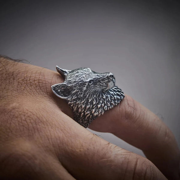 Mens Rings Wolf