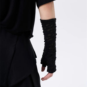 Mesh Knitted Techwear Fingerless Gloves
