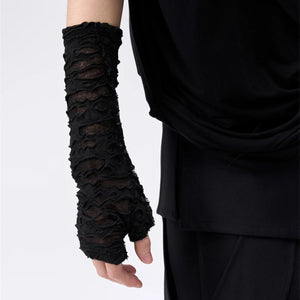 Mesh Knitted Techwear Fingerless Gloves