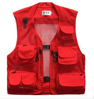 Mesh tactical cargo vest in black, green, khaki or red