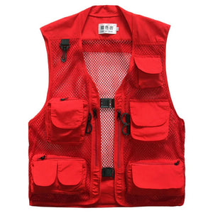 Mesh tactical cargo vest in black, green, khaki or red