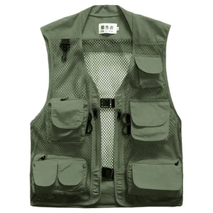 Mesh tactical cargo vest in black, green, khaki or red