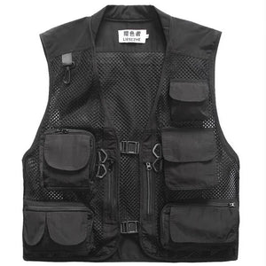 Mesh tactical cargo vest in black, green, khaki or red