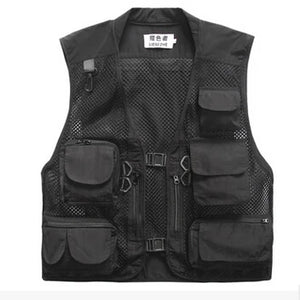Mesh tactical cargo vest in black, green, khaki or red
