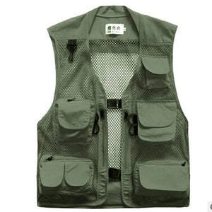 Mesh tactical cargo vest in black, green, khaki or red