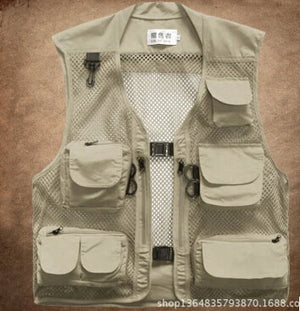 Mesh tactical cargo vest in black, green, khaki or red