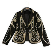 Chaqueta de primavera para mujer con cuentas de metal