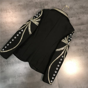 Metal Beaded Women Spring Jacket