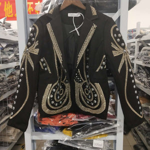Metal Beaded Women Spring Jacket