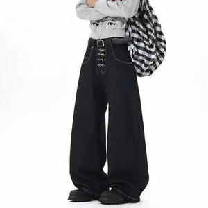 Metal Buckle Casual Y2K Jeans