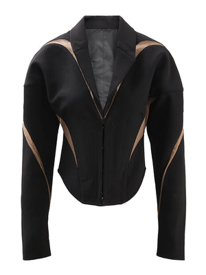 Metal Buckle Mesh Jacket Women Spring