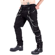 Pantalones cyberpunk con cadena de metal