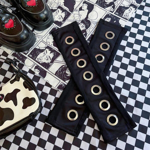 Metal Eyelets Techwear Streetwear Long Gloves