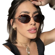 Lunettes de soleil Y2K à monture métallique