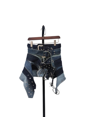 Metal Hole Belt Y2K Skirt