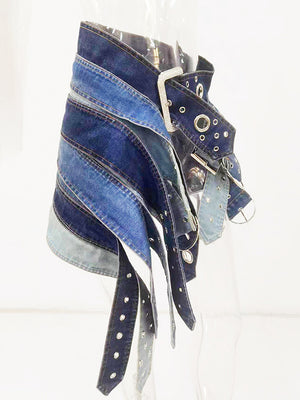 Metal Hole Belt Y2K Skirt