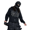 Metal Rib Zippers Techwear Hoodie