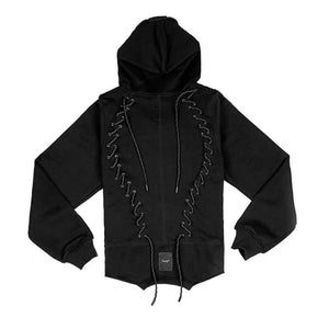 Metal Rib Zippers Techwear Hoodie