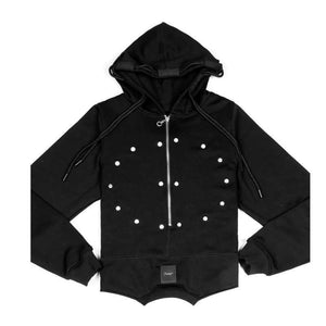 Metal Rib Zippers Techwear Hoodie