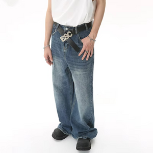 Metal Ring Baggy Jeans Y2k