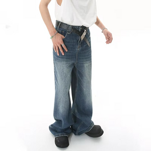 Metal Ring Baggy Jeans Y2k