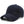 Plain black baseball cap with a small metal tag on the side panel