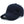 Plain black baseball cap with a small metal tag on the side panel