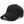Plain black baseball cap with a small metal tag on the side panel