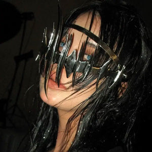 Gothic metal thorn techwear face mask