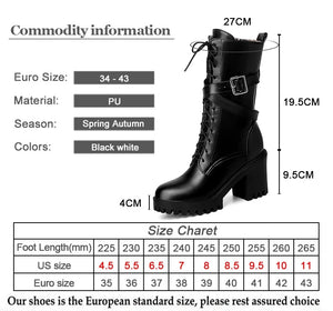 Mid Calf Lace Up Black Boots