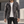 Military Field Jacket in dark grey, worn open with the waist drawcord visible, model front view