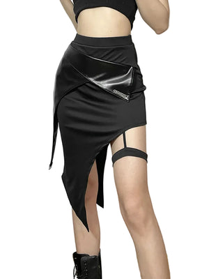 Mini Black Goth Skirt Women