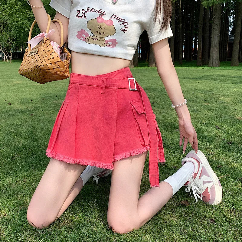 Cargo red skirt online