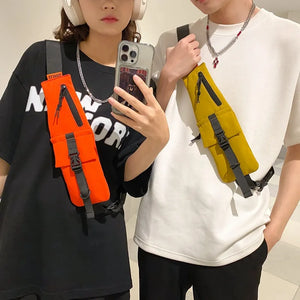 Mini techwear chest bag in yellow, black, beige or orange