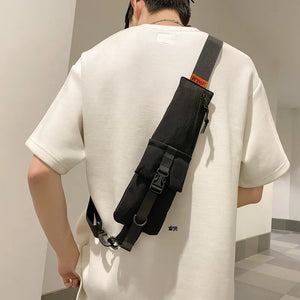 Mini techwear chest bag in yellow, black, beige or orange