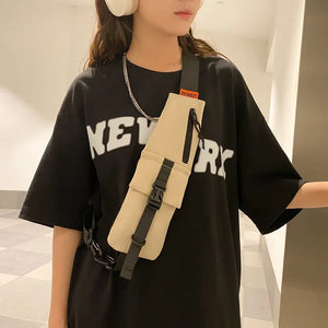 Mini techwear chest bag in yellow, black, beige or orange