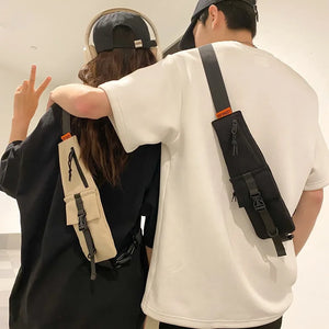 Mini techwear chest bag in yellow, black, beige or orange