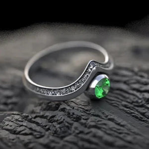 Minimalist engagement ring silver