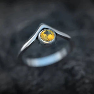 Minimalist engagement ring silver