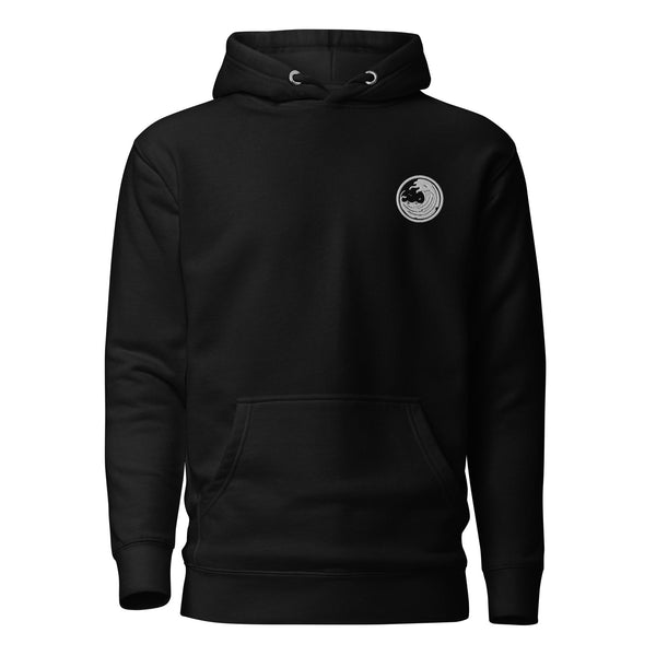 Modern Embroidered Black Hoodie