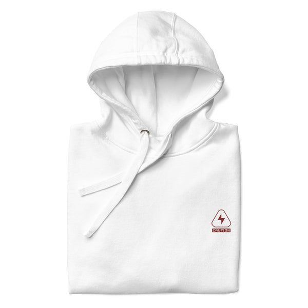 Modern White Embroidered Casual Hoodie